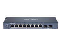 Hikvision Smart Managed Series DS-3E1510P-SI - Conmutador - inteligente (8 x 10/100/1000 (PoE+) + 2 x Gigabit SFP (enlace ascendente)-sobremesa-PoE+ (110 W))