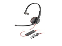 Poly Blackwire - 3210 - Headset (Wired-Monaural USB-C +USB-C/A Adapte)