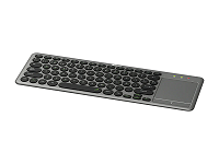 Klip Xtreme - Keyboard - Spanish (Wireless-2.4 GHz / Bluetooth 5.0-Gray / Black-Dual Connection / Touchpad)