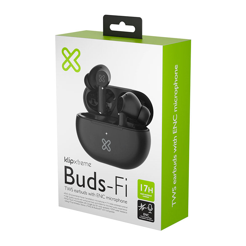 Klip Xtreme - True wireless earphones - Para Phone / Para Portable electronics / Para Tablet (Wireless-17Hrs IPX Black)