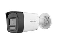 Hikvision 5MP/3K Two Way Audio Smart Hybrid Fixed Mini Bullet - TVI - audio over coaxial cable (2 Way Audio-Plastic-Outdoor-Fixed focal 2.8mm-DWDR-2960 × 1665-IP67-25M IR-20M White Light)