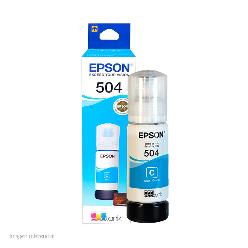 TINTA EPSON CYAN BOTELLA T504