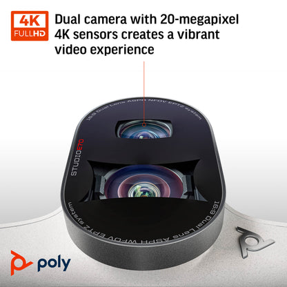 Poly Studio E70 - Cámera de conferencias - color (2 de 20 MP-3840 x 2160-4K, 2160p-LAN-USB-C-CC 12 V / PoE)