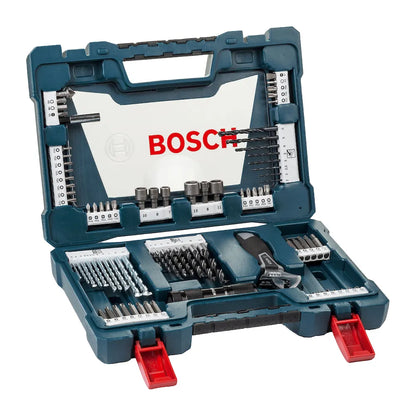 Set de Puntas y Brocas Bosch V-Line 83 Piezas con Titanio para Metal, Madera y Concreto (2607017403)