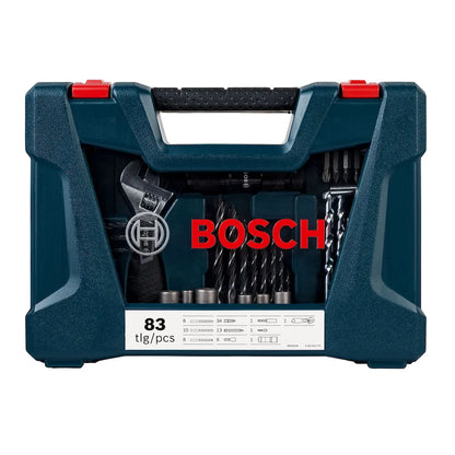Set de Puntas y Brocas Bosch V-Line 83 Piezas con Titanio para Metal, Madera y Concreto (2607017403)