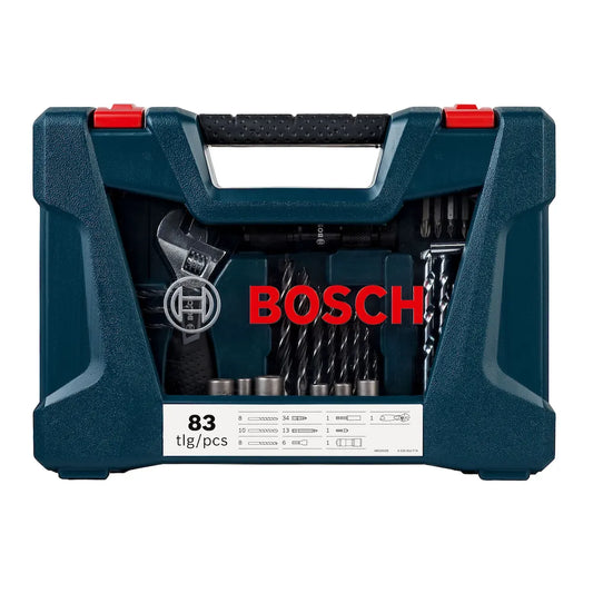 Set de Puntas y Brocas Bosch V-Line 83 Piezas con Titanio para Metal, Madera y Concreto (2607017403)