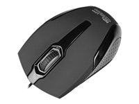 Klip Xtreme KMO-120BK - Ratón - diestro y zurdo (óptico-3 botones-cableado-USB-negro)