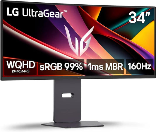 monitor gaming lg ultragear g6, 34 curvo/wqhd/va/160hz/1ms mbr/hdmi x2/dp/headphone - mon34lg34g600ab