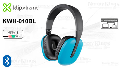 Klip Xtreme - KWH-010BL - Headphones (Para Home audio / Para Portable electronics / Para Professional audio / Para Cellular phone-Wireless-25Hrs-Blue-BT)