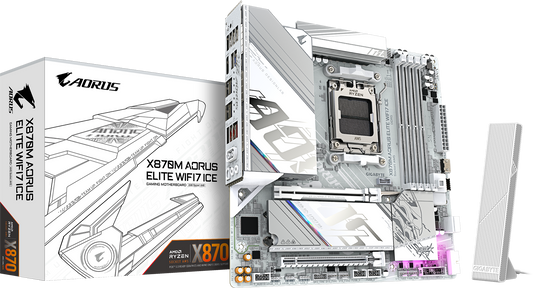 Motherboard Gigabyte X870m Aorus Elite Wifi7 Ice,chipset AMD X870, Socket AMD Am5, M-