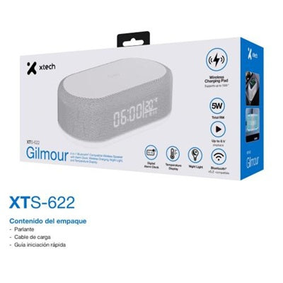 Xtech - Speaker - Gray and White with Light (Gilmour 5-in-1 BT XTS-622)