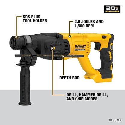 Rotomartillo DeWalt 20V MAX XR SDS Plus 1" Brushless - Solo Herramienta (DCH133B)
