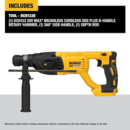 Rotomartillo DeWalt 20V MAX XR SDS Plus 1" Brushless - Solo Herramienta (DCH133B)