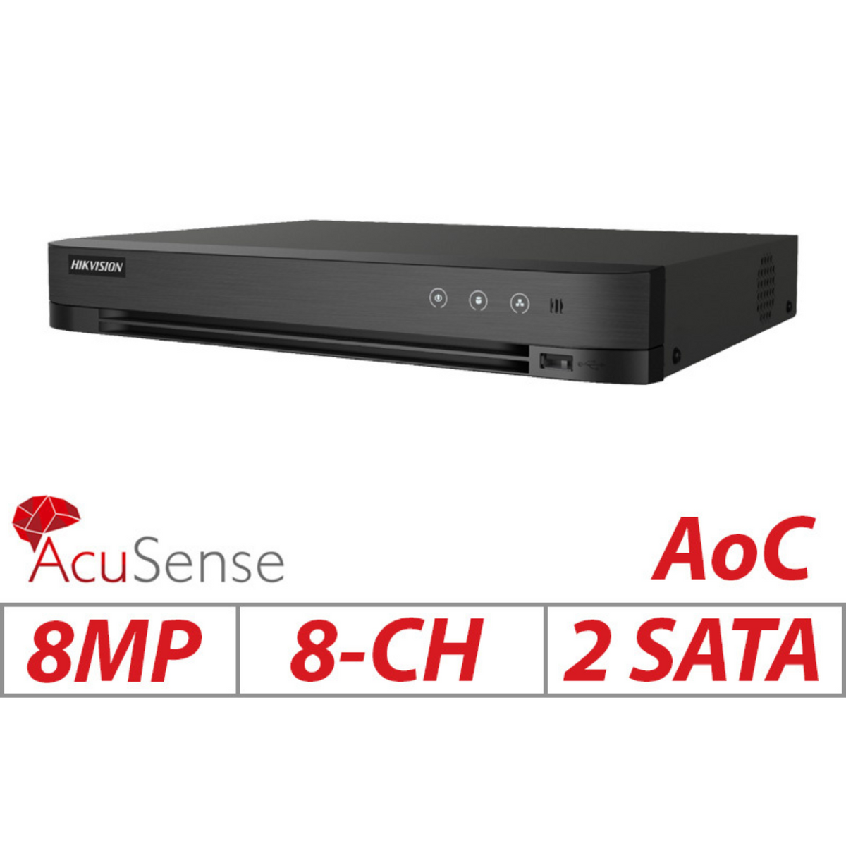 Hikvision - Standalone DVR - 8 Video Channels (Networked-AcuSense)