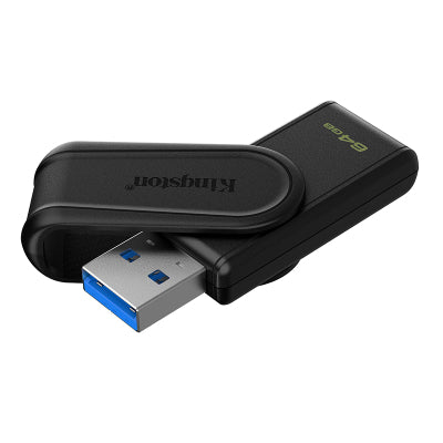 memoria flash usb kingston datatraveler exodia s,64gb, interfaz: usb 3.2 gen 1, negro - acktdtxs64gbb