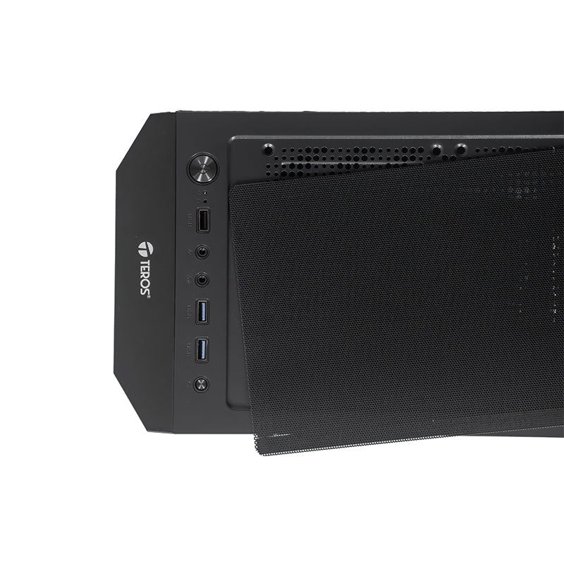 Case Sin Fuente Gamer TEROS Te-1332G, Mid Tower, ITX/Micro-ATX/ATX, USB -A, Audio
