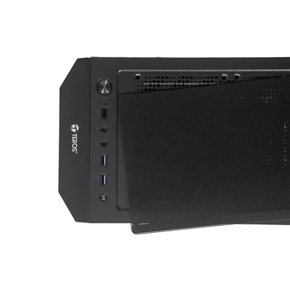 Case Sin Fuente Gamer TEROS Te-1332G, Mid Tower, ITX/Micro-ATX/ATX, USB -A, Audio