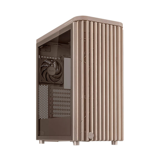 Case ASUS Proart PA401 Wood Edition Beige - Tempered Glass Panel