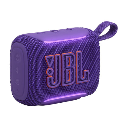 JBL Go 5 BT - Speaker - Purple (Bluetooth-Gran sonido en la palma de tu mano-Iluminación ambiental que mejora el estado de ánimo-Hasta 10 horas con Playtime Boost-A prueba de todo (polvo, agua y caídas)-Emparejamiento estéreo instantáneo AirTouch-Conéctat
