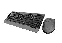 Klip Xtreme - Keyboard and mouse set - Spanish (Wireless-2.4 GHz-Black and gray)
