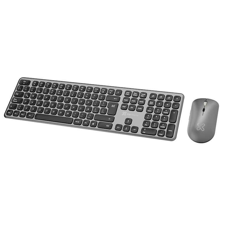 Klip Xtreme - Keyboard and mouse set - Spanish (Latin American) (Wireless-Bluetooth-Aluminum silver-KBK-850) - ID211KLX51