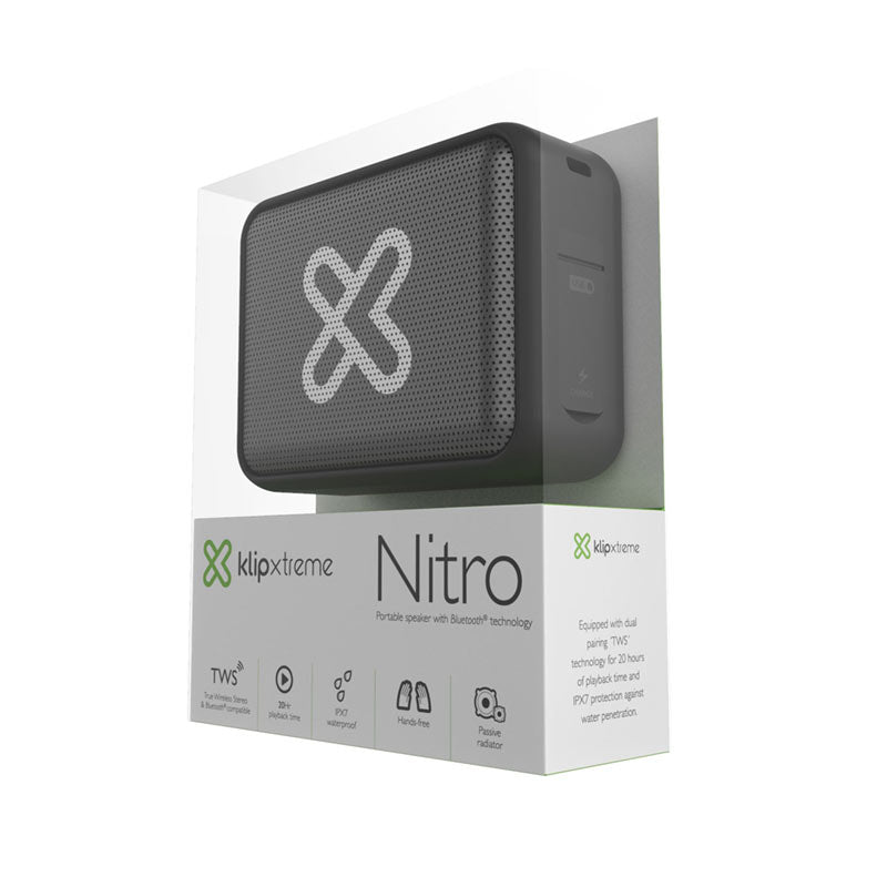 Klip Xtreme Port TWS KBS-025 - Altavoz - Gris (Resistente al agua hasta 20 horas IPX7)