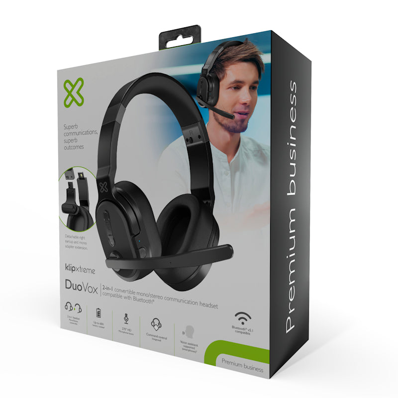 Klip Xtreme - Headset - Para Conference / Para Home audio (Wireless-Dual Stereo Mono)