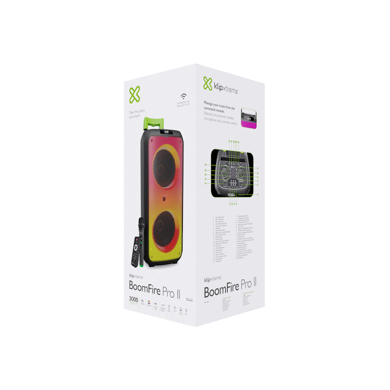 Klip Xtreme - Speaker system - Black (10inch-Flame Led-Portable)
