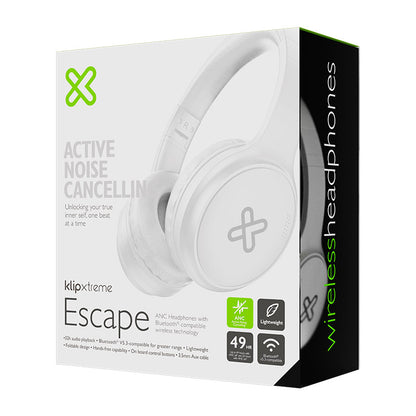 Klip Xtreme - KNH-300WH - Headphones (Para Home audio-Wireless-ANC-32Hr-White)