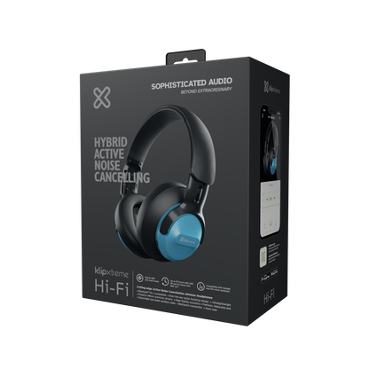Klip Xtreme - KNH-750BL - Headphones (Para Home audio-Wireless-ANC-44Hr-Blue)