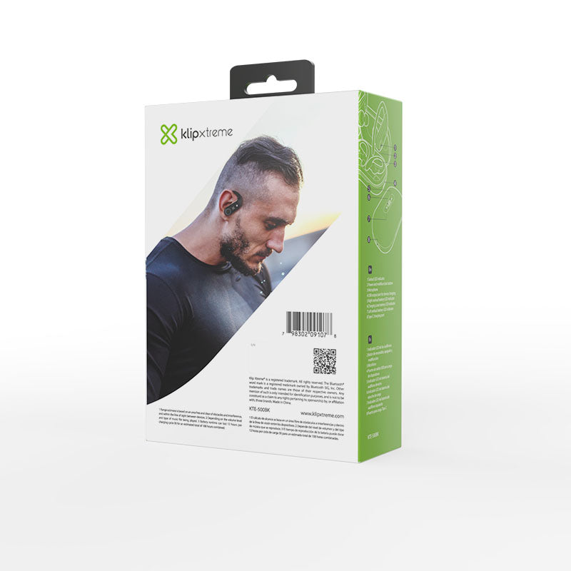 Klip Xtreme - KTE-500BK - Earphones (Para Home audio / Para Portable electronics / Para Tablet / Para Cellular phone-Wireless-TWS 108Hr Negros)