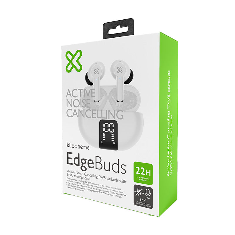 Klip Xtreme - True wireless earphones - Para Phone / Para Portable electronics / Para Tablet (Wireless-22Hrs ANC White)