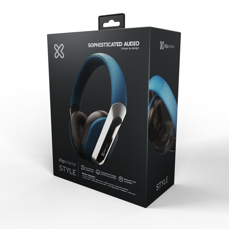 Klip Xtreme - KWH-750BL - Headphones (Para Home audio / Para Portable electronics / Para Professional audio / Para Cellular phone-Wireless-40Hr Blue color)