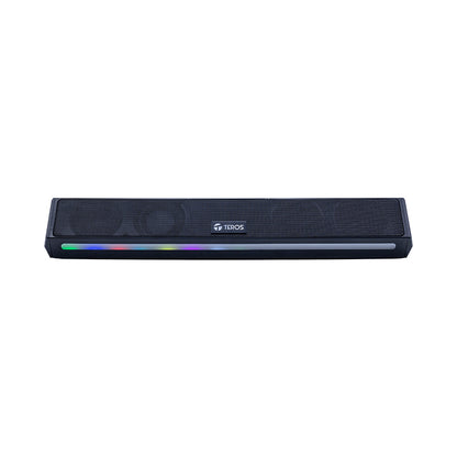 Barra de Sonido Portátil TEROS Vibe Te-Vib6054Blk, BT 6.0, 20W, USB , Luces RGB