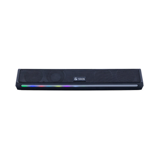 Barra de Sonido Portátil TEROS Vibe Te-Vib6054Blk, BT 6.0, 20W, USB , Luces RGB