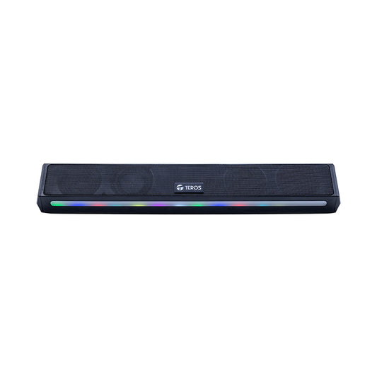 Barra de Sonido Portátil TEROS Vibe Te-Vib6054Blk, BT 6.0, 20W, USB , Luces RGB