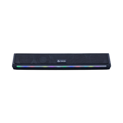 Barra de Sonido Portátil TEROS Vibe Te-Vib6054Blk, BT 6.0, 20W, USB , Luces RGB