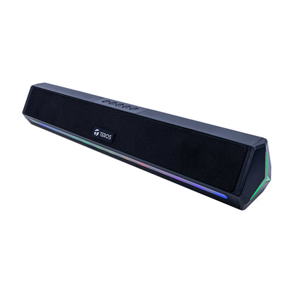 Barra de Sonido Portátil TEROS Vibe Te-Vib6054Blk, BT 6.0, 20W, USB , Luces RGB