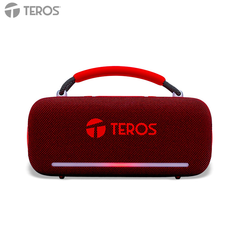 Parlante Inalámbrico TEROS Vibe VB-6049R, 60W, BT5.3, 4000 mAh, USB , Luces LED, Rojo