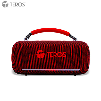 Parlante Inalámbrico TEROS Vibe VB-6049R, 60W, BT5.3, 4000 mAh, USB , Luces LED, Rojo