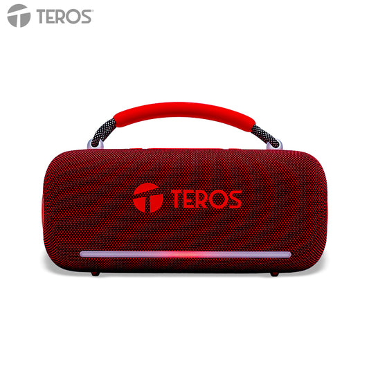 Parlante Inalámbrico TEROS Vibe VB-6049R, 60W, BT5.3, 4000 mAh, USB , Luces LED, Rojo