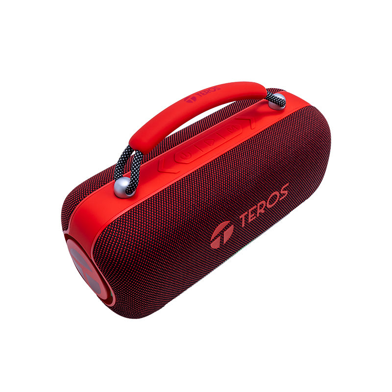 Parlante Inalámbrico TEROS Vibe VB-6049R, 60W, BT5.3, 4000 mAh, USB , Luces LED, Rojo