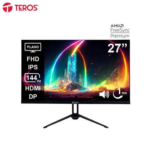 Monitor Plano TEROS Te-2714S, 27 FHD IPS, 144Hz,1Ms, HDMI, DP, Audio Out, Parlantes