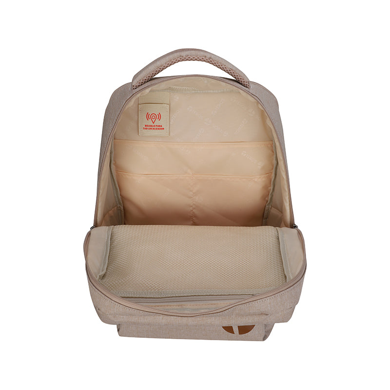 Backpack TEROS City Iii Te-9046Bg, para Notebooks de hasta 15.6, Color Beige