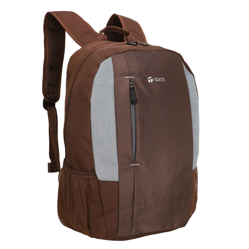 Mochila TEROS Te-9040Br, para Laptops de hasta 15.6, Color Marrón con Gris