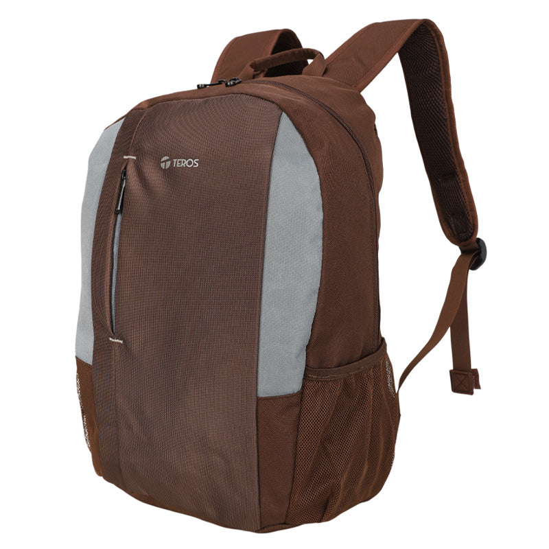 Mochila TEROS Te-9040Br, para Laptops de hasta 15.6, Color Marrón con Gris