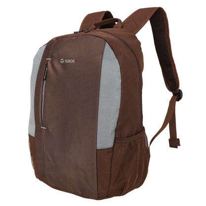 Mochila TEROS Te-9040Br, para Laptops de hasta 15.6, Color Marrón con Gris