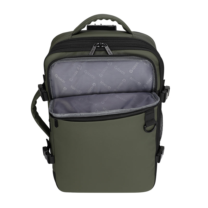 Backpack TEROS Travel Te-9040Dg, para Notebooks de hasta 15.6, Color Verde