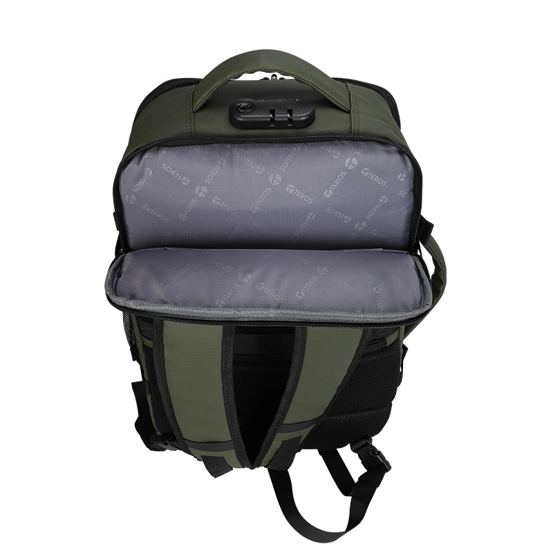 Backpack TEROS Travel Te-9040Dg, para Notebooks de hasta 15.6, Color Verde
