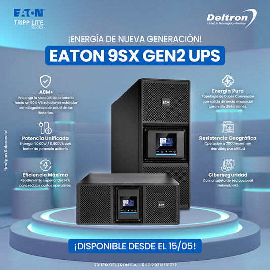 UPS Online de Doble conversión Eaton 9Sx 11000I Rt4U G2, 11000Va/11000W Rack/Torre 4U
